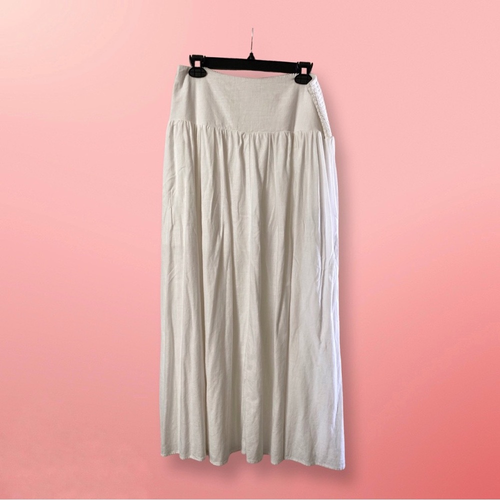 White linen maxi skirt